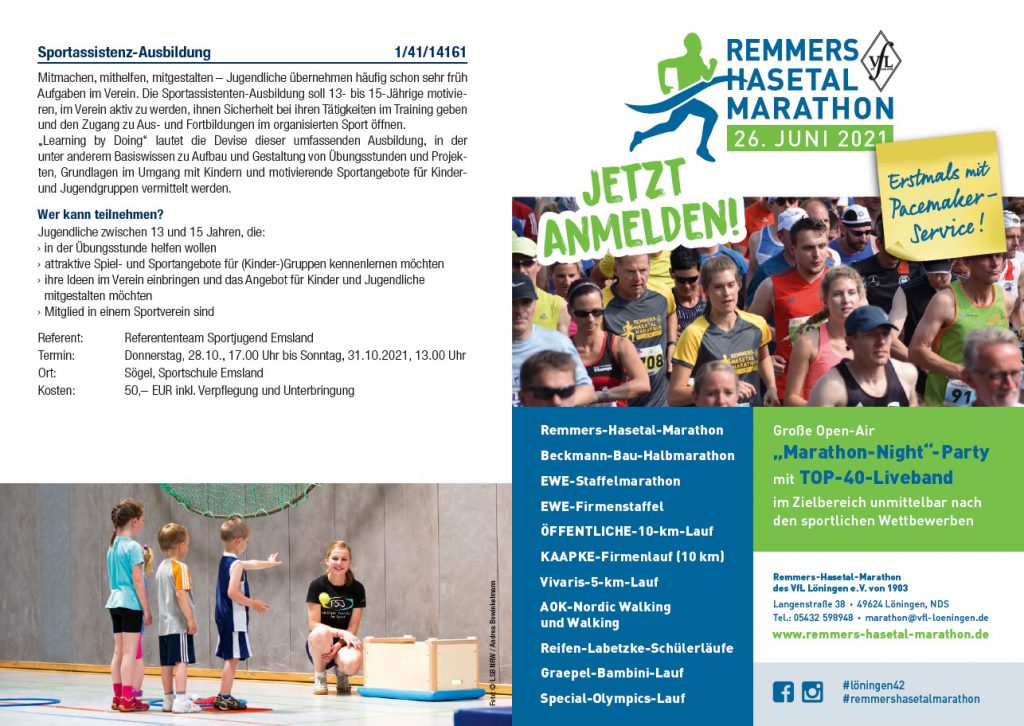 zum Bild: Lehrgangsbroschüre des KSB Emsland 2021.