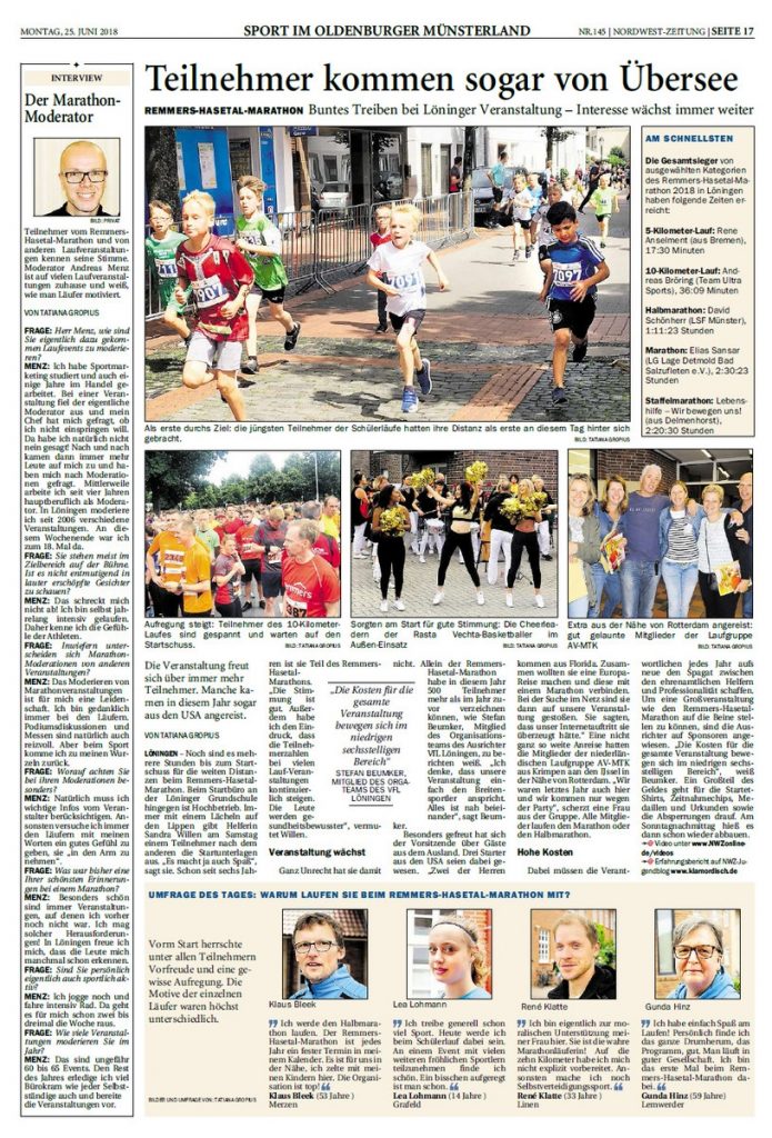 zum Bild: Bericht der Nordwest-Zeitung vom 25.06.2018.