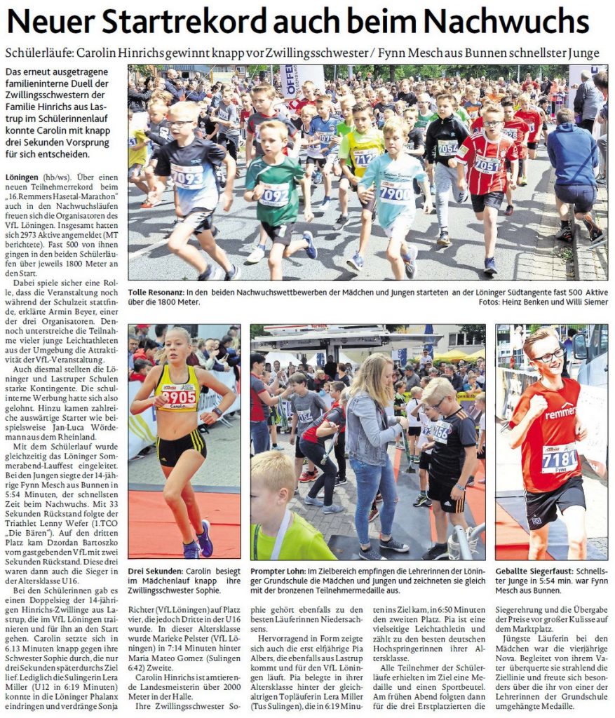 zum Bild: Bericht der Münsterländischen Tageszeitung vom 26.06.2018.