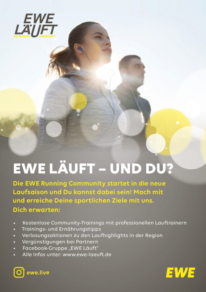 zum Bild: Anzeige der EWE in der Marathon-Broschüre 2019.