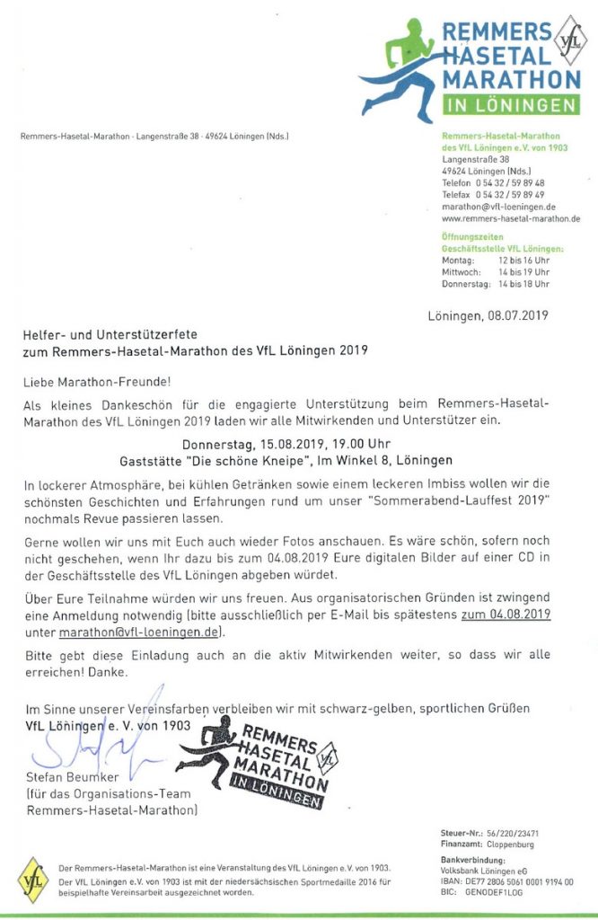 zum Bild:Einladung zur Helfer- und Unterstützerfete 2019.