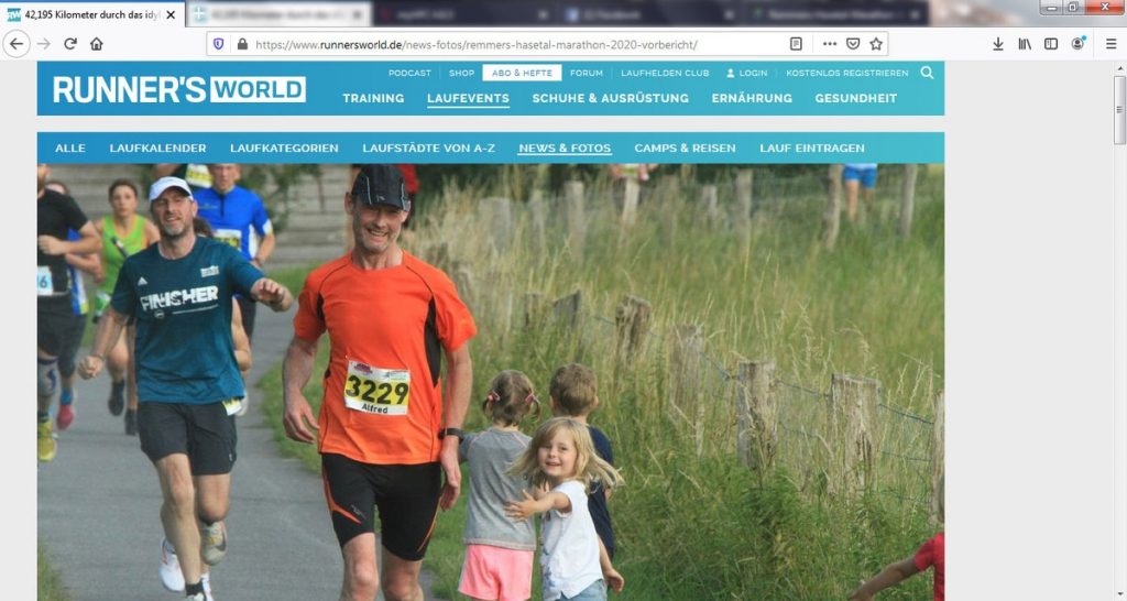 zum Bild: Auf der Website www.runnersworld.de ist jetzt ein ausführlicher Vorbericht über uns zu lesen.